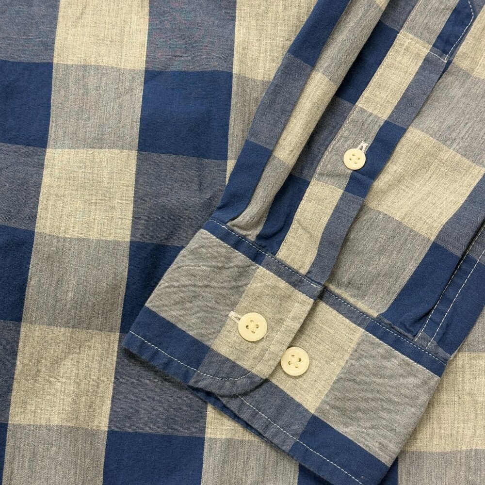 Johnnie-O Button Down‎ Shirt Mens Large Blue Gray Plaid Long Sleeve Cotton - Picture 3 of 9